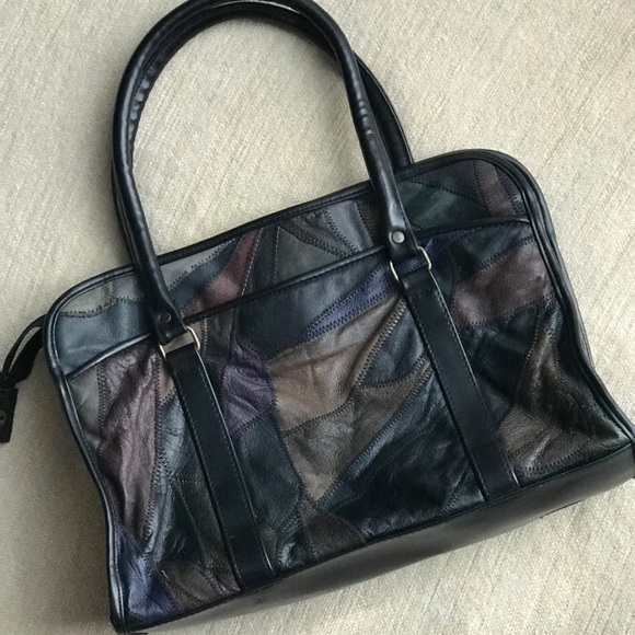 Vintage Leather Patchwork Shoulder Bag - Picture 5 of 6